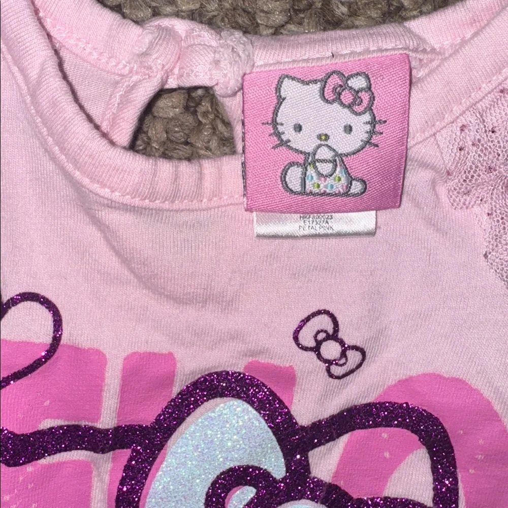 Hello Kitty Ruffle Trim Long Sleeve Pink Top 12m